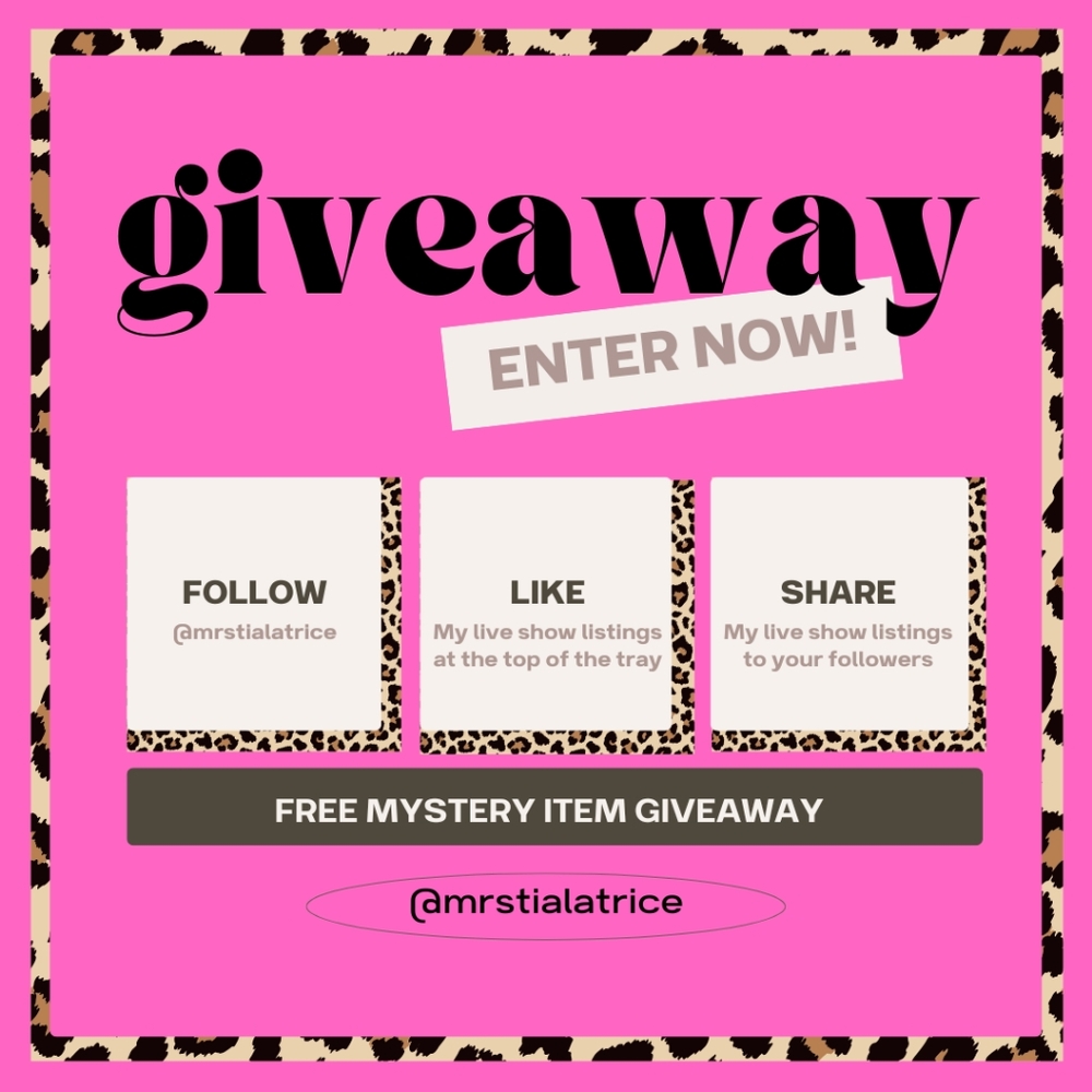 FREE FOLLOWER GIVEAWAY! Courtesy of @MrsTiaLatrice